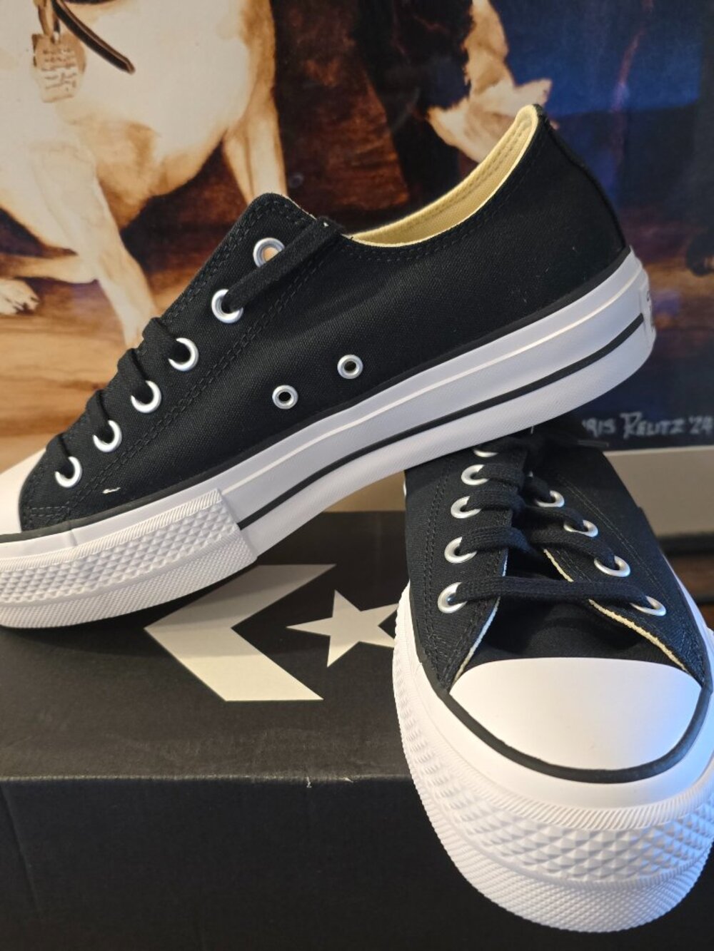 Converse Chuck Taylor All Star Lift Ox Black White Platform W 8 560250C NEW
